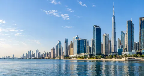 Illustration of Dubai's waterfront business district